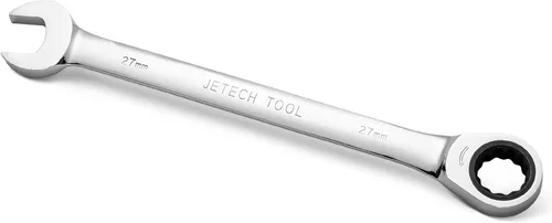 Jetech Llave Combinada de Trinquete de 27mm, Llave de Engranaje de Grado Industrial con Trinquete de 12 Puntos y 72 Dientes, Acero Forjado y Tratado