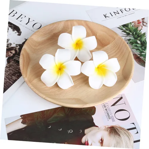 Miniatura 3 de FOMIYES 25 horquillas Frangipani para mujer, pinzas de pelo de flores de simulación, pinzas negras para novia, para playa, bodas, fiestas