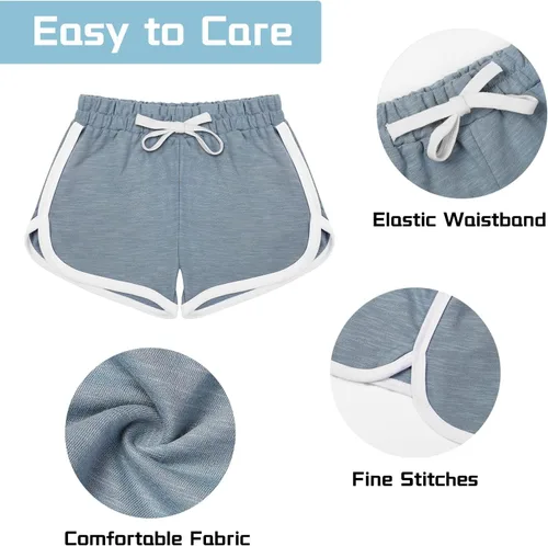 Miniatura 6 de JOCMIC Pantalones cortos deportivos para niñas, paquete de 3 pantalones cortos para correr, pantalones cortos de entrenamiento para niños