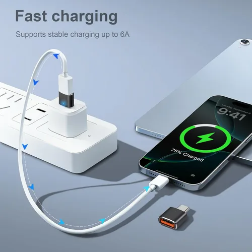Miniatura 6 de Paquete de 6 adaptadores USB C a USB, USB C macho a USB 3.0 hembra OTG adaptador para iPhone 17/16/15, Mac, iPad, Samsung Galaxy S24 S25, portátil