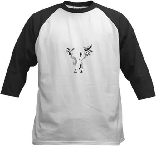CafePress Not Your Mom Cow Mil Vegan Veganis Baseball Jersey Kids Cotton Baseball Jersey, 3/4 Raglan Sleeve Shirt