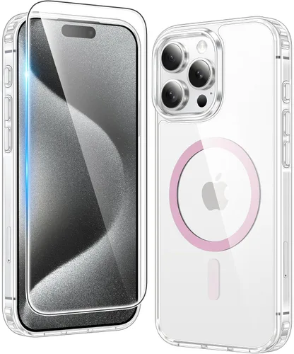 Miniatura 182 de FNTCASE Funda para iPhone 13 Pro-Max: Fundas magnéticas transparentes compatibles con Magsafe Slim anti amarillamiento protección contra caídas