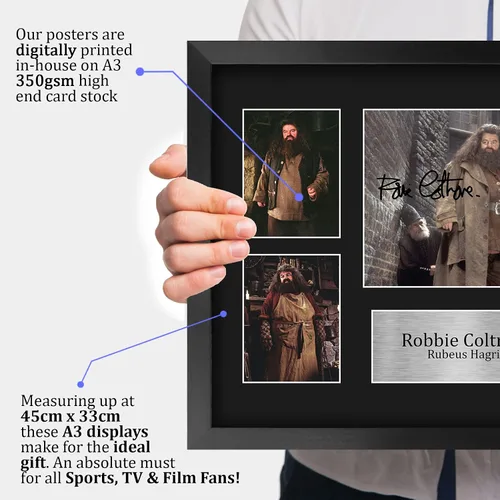 Miniatura 3 de HWC Trading Robbie Coltrane Harry Potter Rubeus Hagrid 16 x 12 pulgadas (A3) Impreso Regalos Firmados con Autógrafo para fanáticos de recuerdos