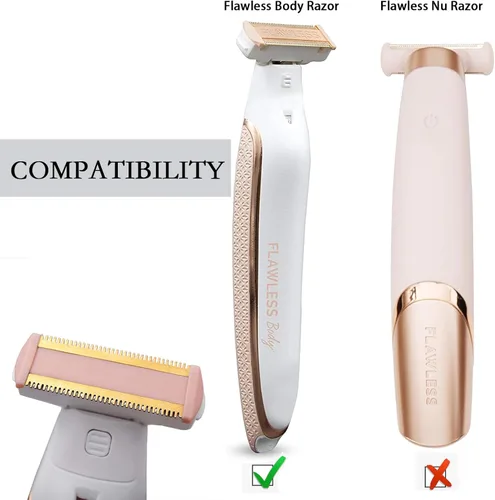 Miniatura 2 de 2 cabezales de repuesto LinMei Razor compatibles con Finishing Touch Flawless Body recargable, afeitadora y recortadora con cargador USB, 2 cepillos
