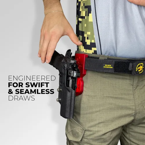 Miniatura 2 de Funda de competición profesional resistente para marco de polímero Walther PPQ Q5, PPQ M2 de 5 pulgadas Rojo / fibra de carbono