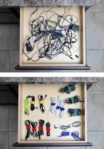 Miniatura 5 de Lazos de organización de cables – (30) correas de cable reutilizables de 8 pulgadas – Organizador de alambre para escritorios y oficinas – Cable