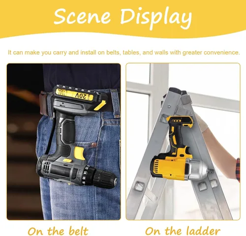 Miniatura 2 de Juego de 2 clips para cinturón Dewalt 304 de acero inoxidable para herramientas de taladro Dewalt, clips Dewalt, con tornillos para Dewalt N268241