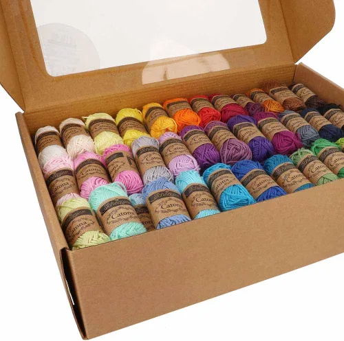 Miniatura 7 de Scheepjes Catona Color Pack, 109 Mini madejas (0.35 oz cada una) Surtido de algodón mercerizado