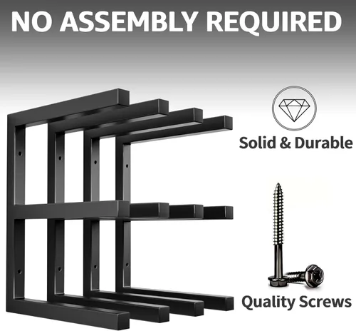 Miniatura 3 de YYR Organizador de madera y estante de almacenamiento de madera, estante de metal resistente con 6 niveles que soporta hasta 1200 libras, uso