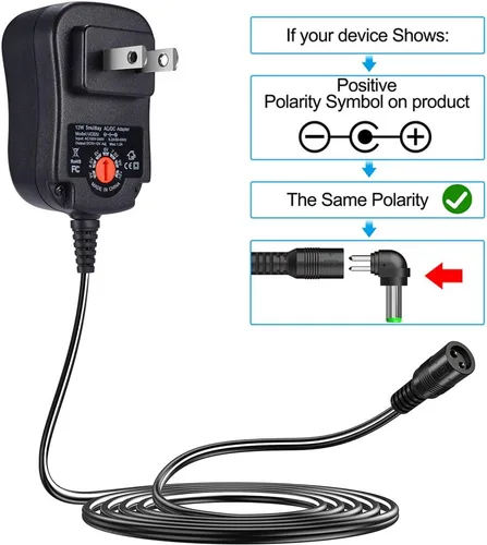 Miniatura 6 de SoulBay – Adaptador de CC/CA de multi voltios, universal, 12 W, cambio de fuente de poder con 6 enchufes adaptadores a elección, apto