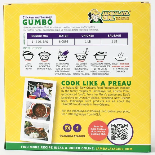 Miniatura 8 de Jambalaya Girl Base Gumbo con Roux, mezcla de sopa de Nueva Orleans, 4 onzas (1 paquete) – Fácil de cocinar – Solo tienes que añadir pollo