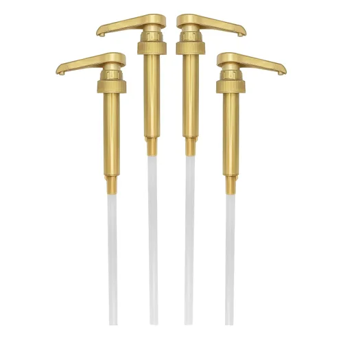 Miniatura 12 de HANDIT - Bombas de jarabe de café dorado con cubiertas para puntas Se adapta a botellas de 25.4 onzas líquidas/750ml de Torani, Skinny, Davinci