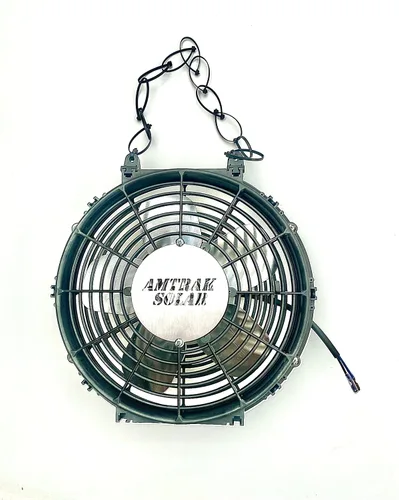 Miniatura 2 de Amtrak Solar Potente ventilador de 50 vatios y 12 pulgadas con hoja de metal de 7 pulgadas, ventilador solar portátil para viajes, camping