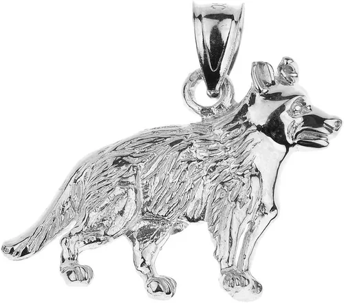 Miniatura 2 de Claddagh Gold Collar con colgante de perro de pastor alemán K9 de plata de ley 925 pulida