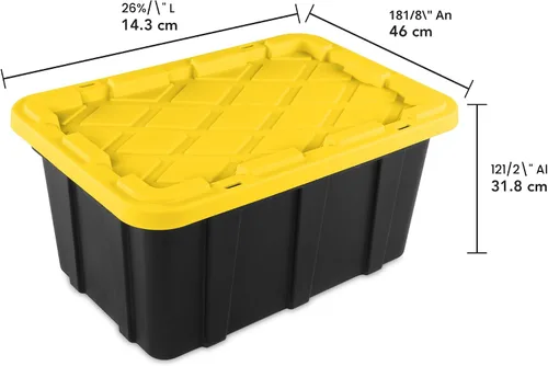 Miniatura 3 de Sterilite Contenedor Industrial de 17 Galones, Recipiente de Almacenamiento Apilable con Tapa de Cierre a Presión para Almacenamiento en Garaje