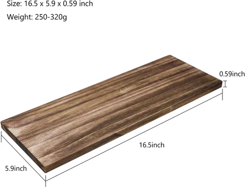 Miniatura 2 de onlytak Madera sin terminar multifunción, letreros, arte de pared, estantes de almacenamiento, 16.5 x 5.9 x 0.59 pulgadas, juego de 3, negro