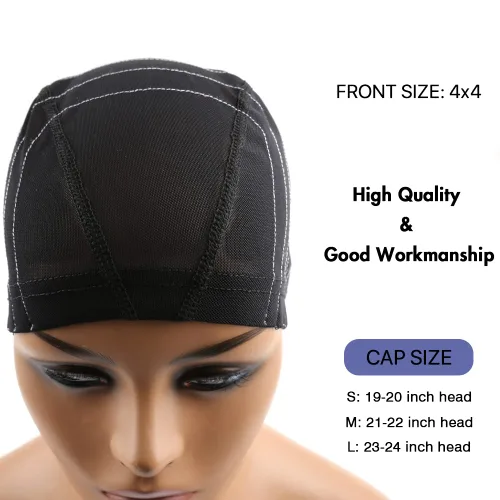 Miniatura 3 de Bella Hair Gorra de cúpula de mapa para pelucas de encaje frontal, gorra de malla elástica con banda elástica ancha para hacer pelucas, perfecta