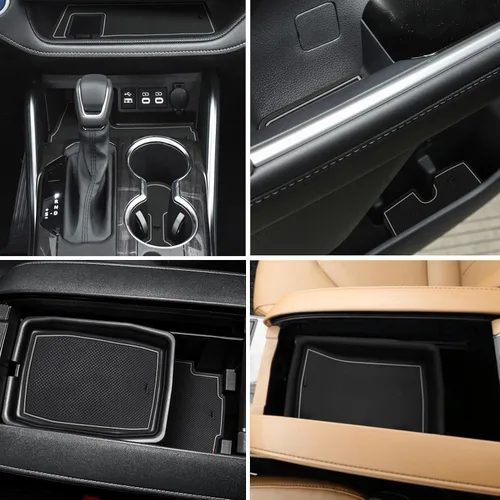 Miniatura 11 de Auovo Alfombrillas antipolvo para Toyota Highlander Accesorios 2019 2018 2017 2016 2015 2014 Alfombrillas de posavasos con inserto para portavasos