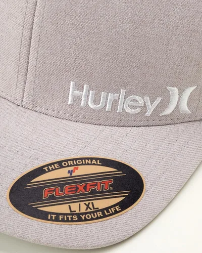 Miniatura 3 de Hurley Gorra de béisbol One & Only Corp Flexfit Perma Curve Bill para hombre, Gris (Cool Grey)