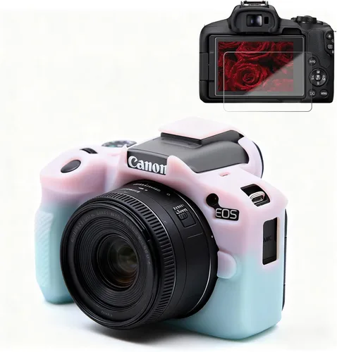 Miniatura 8 de Funda para cámara Canon EOS R50, funda protectora de silicona suave, antiarañazos, funda ajustada delgada con accesorios de protector de pantalla