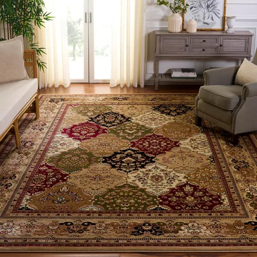 Miniatura 20 de SAFAVIEH Lyndhurst Collection LNH221C - Alfombra cuadrada de 8 pies multicolor / beige tradicional oriental, no desprende pelusa, para sala
