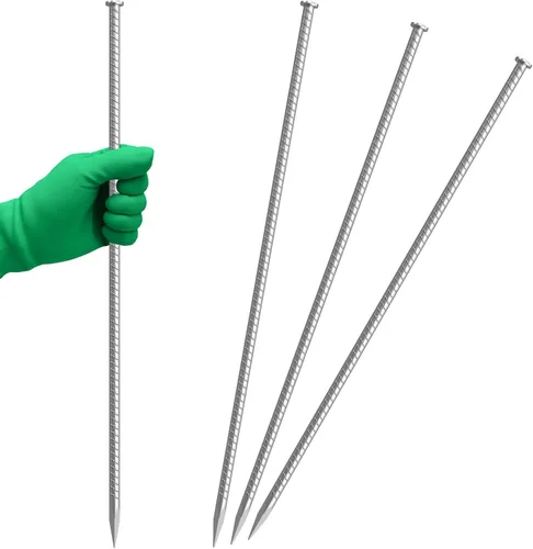 Miniatura 16 de VVOKGO - Juego de estacas de refuerzo de 24 pulgadas, estacas de forma recta para concreto, resistentes (8 piezas), estacas de acero de metal