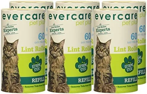 Miniatura 2 de Evercare Paquete de 6 repuestos de rodillo para pelusas para mascotas (30.1 pies x 4 pulgadas cada uno)