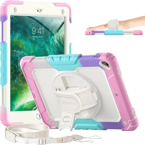Miniatura 11 de Timecity - Funda para iPad de 6ª y 5ª generación, 9,7 pulgadas, 2018/2017, con soporte giratorio, silicona, carcasa protectora de PC de repuesto
