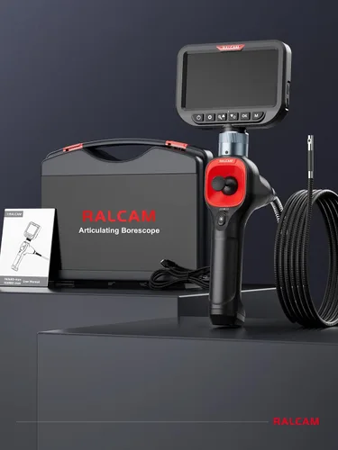 Miniatura 8 de Ralcam Boroscopio articulado de doble lente de 360°, cámara endoscopio HD de 4 vías de 5 pulgadas con zoom ligero 4X, cámara de inspección