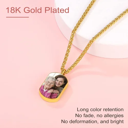 Miniatura 148 de FindChic Collares personalizados con urna para cenizas, barra vertical, gato, luna, reloj de arena, garra de perro, acero inoxidable, chapado en oro