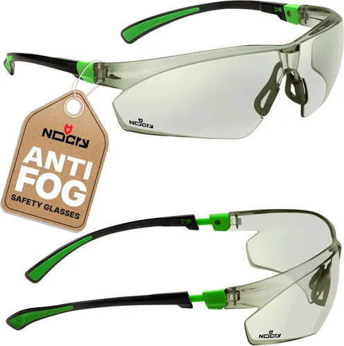 Miniatura 12 de NoCry Gafas de sol de seguridad para el trabajo y los deportes con lentes envolventes tintadas verdes resistentes a los arañazos y agarres Negro &