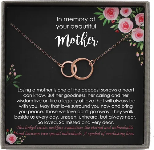 Miniatura 40 de Be Wished Regalos de condolencias por la pérdida de la madre, regalos conmemorativos llenos de oro para la pérdida de mamá, regalos de duelo, collar