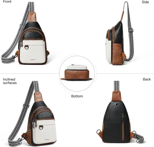Miniatura 6 de Leresas Bolso bandolera de 7L para mujeres y hombres, de cuero vegano, bolsos cruzados, riñonera, monedero, mochila sobre el hombro, bolsa antirrobo