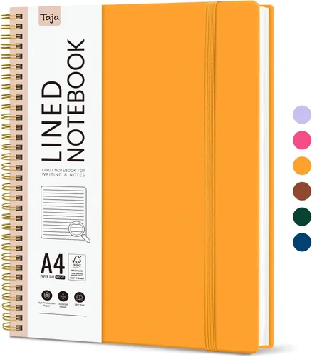Miniatura 13 de Taja Cuaderno con forro en espiral, cuadernos de 8.5 x 11 pulgadas para trabajo, diario grande A4 para mujeres y hombres, cuaderno de diario