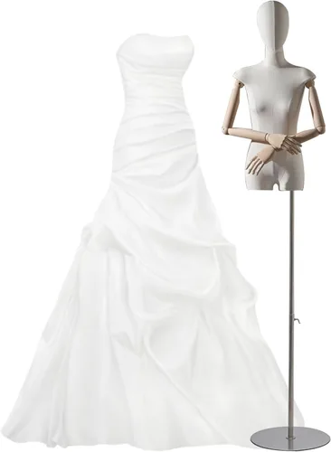 Miniatura 7 de Adjustable Female Mannequin Torso with Head & Wooden Arms - Ideal Dress Form for Sewing, Clothing Display, Jewelry Showcase, Tailoring & Fashion