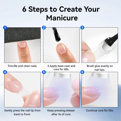 Miniatura 7 de JODSONE Gel de pegamento de uñas 4 en 1 de 0.5 onzas líquidas para puntas de uñas, pegamento de extensión de larga duración para puntas de uñas