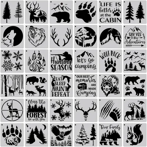 Miniatura 11 de Plantillas navideñas para pintar madera, 16 unidades, 6 pulgadas, reutilizables, grandes, plantillas de Navidad para adornos, manualidades, 16