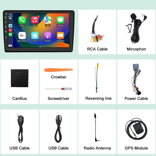 Miniatura 7 de Junsun Radio de coche estéreo Android 12 para Dodge Ram 1500 2500 2009-2012 Jeep Wrangler JK 2008-2018 con CarPlay Android Auto inalámbrico
