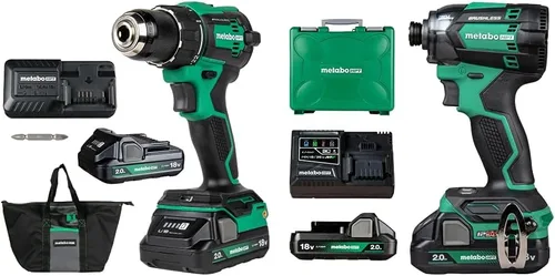 Miniatura 5 de Paquete de Metabo HPT 18V MultiVolt™ Kit de Taladro Atornillador Inalámbrico DS18DEX + Metabo HPT Juego de Brocas, 17 Piezas, Óxido Dorado