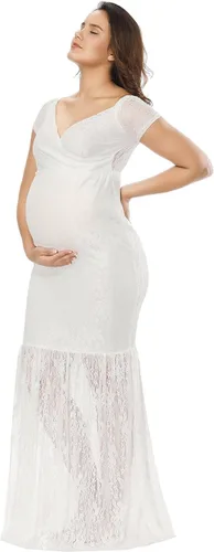 Miniatura 3 de Maxi vestido para embarazadas, de la marca JustVH, con encaje