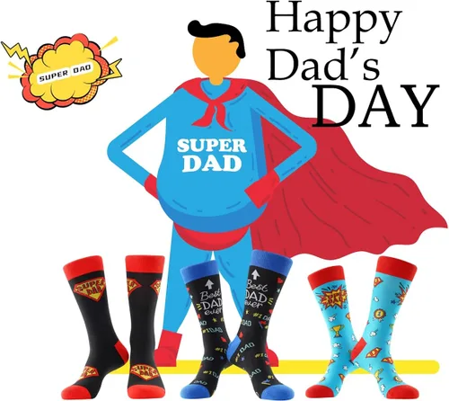 Miniatura 2 de BONANGEL Dad Socks Mens Funny Novelty Crazy Funky Socks Best Gifts for Fathers Day Birthday Christmas from Daughter Son