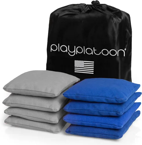 Miniatura 19 de Play Platoon Bolsas de Cornhole Resistentes a la Intemperie - Juego de 8 Bolsas de Frijoles Reglamentarias para Lanzar - Tamaño y Peso Profesional
