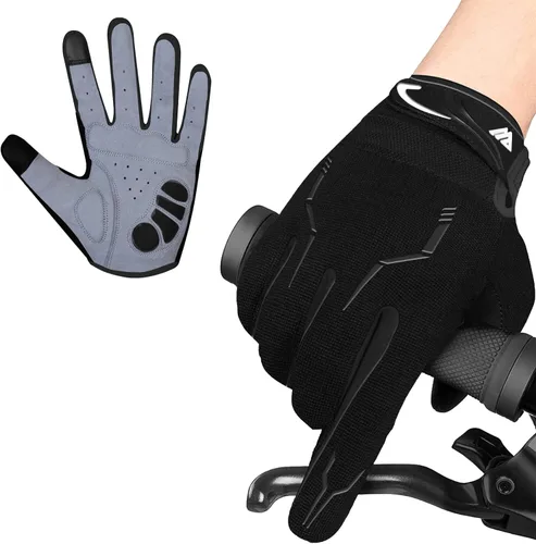 WESTWOOD FOX Guantes de ciclismo para hombre, guantes de BMX de dedo completo y bicicleta de montaña con pantalla táctil, MTB, agarres
