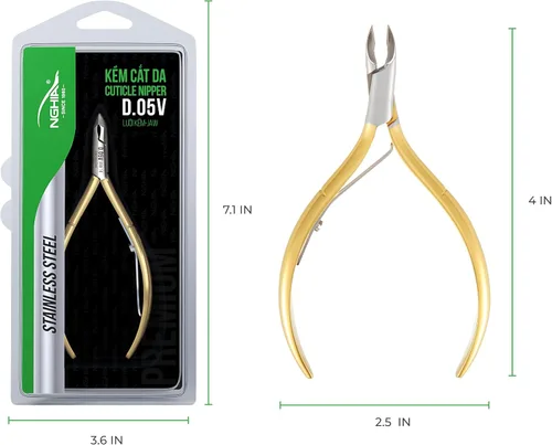 Miniatura 2 de NGHIA Pinza de cutícula premium D-05V Jaw 14 (acero inoxidable) - Herramientas profesionales para uñas