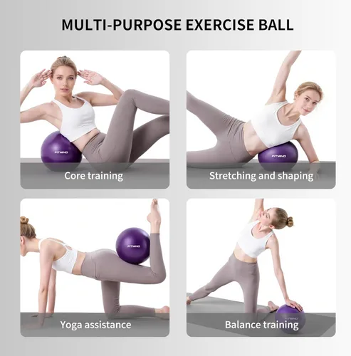 Miniatura 7 de FITMIND_Pelota de Pilates de 10 Pulgadas Antiestrés y Antideslizante Mini Bola de Yoga para Fitness, Entrenamiento del Núcleo, Terapia Física
