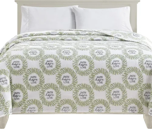 Miniatura 15 de Elegant Comfort Manta de Cama de Vellón de Franela con Estampado Ultra Suave, Colcha Cubrecama Ligera Acogedora y Suave, Manta Decorativa para Todas