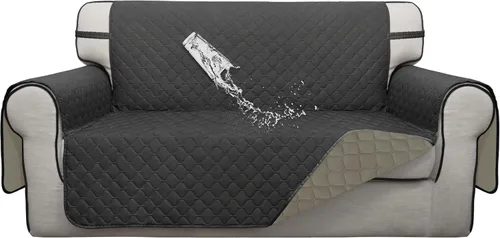 Miniatura 53 de ISSUNTEX Fundas de sofá de dos plazas con doble protección 100% impermeables para sala de estar, fundas para sofá de 2 cojines, protector de muebles