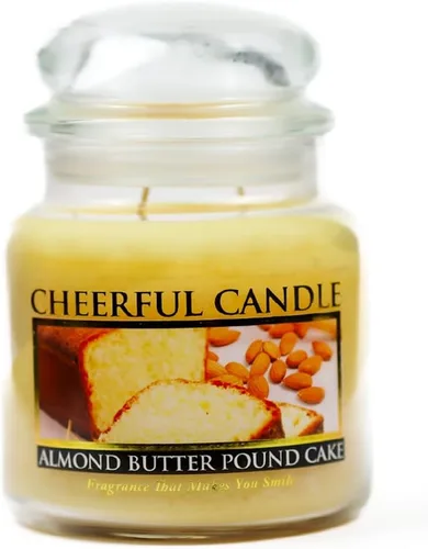 A Cheerful Giver - Vela en tarro de vidrio perfumada con sabor a pastel de mantequilla de almendra (16 onzas) con tapa y fragancia fiel a la vida,