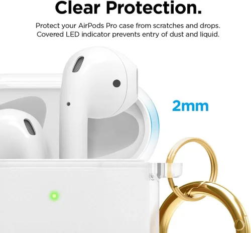 Miniatura 4 de Elago - Funda con llavero para audífonos AirPods 1 y 2 de Apple Transparente