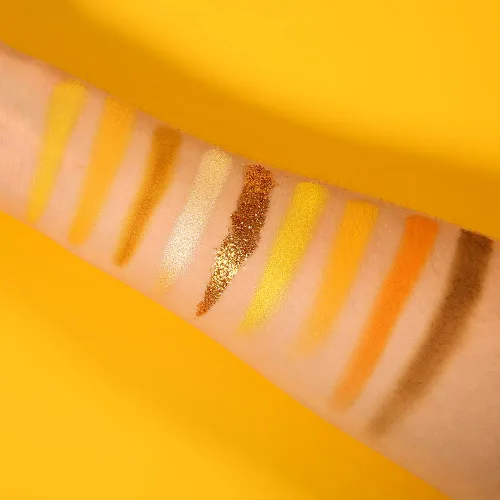 Miniatura 9 de Docolor Paleta de sombras de ojos de 9 colores, sombras de ojos amarillas, paletas de sombras de piedras preciosas, sombras altamente pigmentadas
